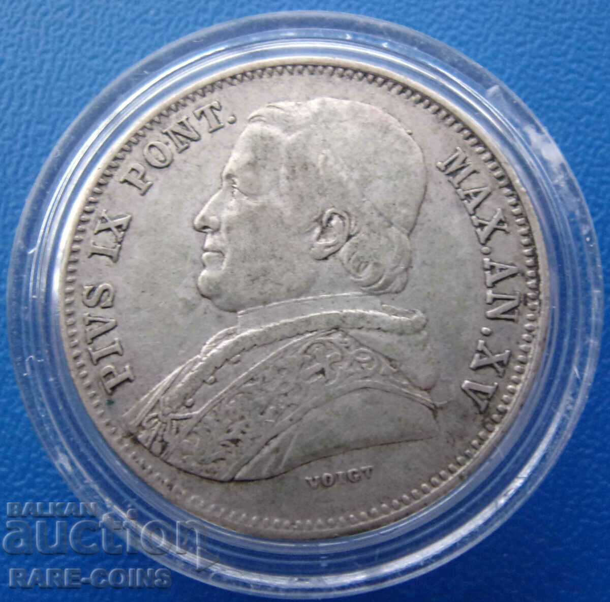 Vatican Papa Pius IX 20 Baiocco 1860 Rare Original με τιμή € 40.90 | 79.99 BGN