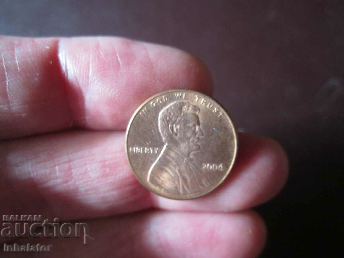 2004 год 1 цент САЩ