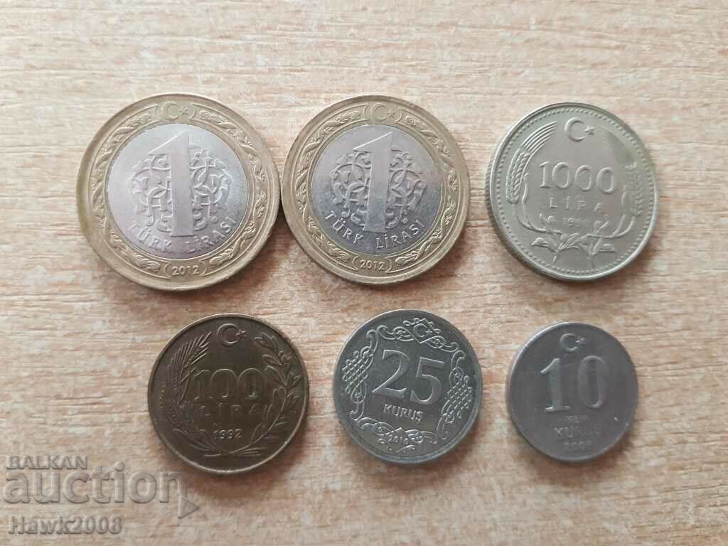 1 LIRA 2012 1000 lire 1990 si kuruş TURCIA Lot 6 buc. cu preț 2.00 BGN | € 1.02 1 LIRA 2012 1000 lire 1990 si kuruş TURCIA Lot 6 buc. cu preț 2.00 BGN | € 1.02