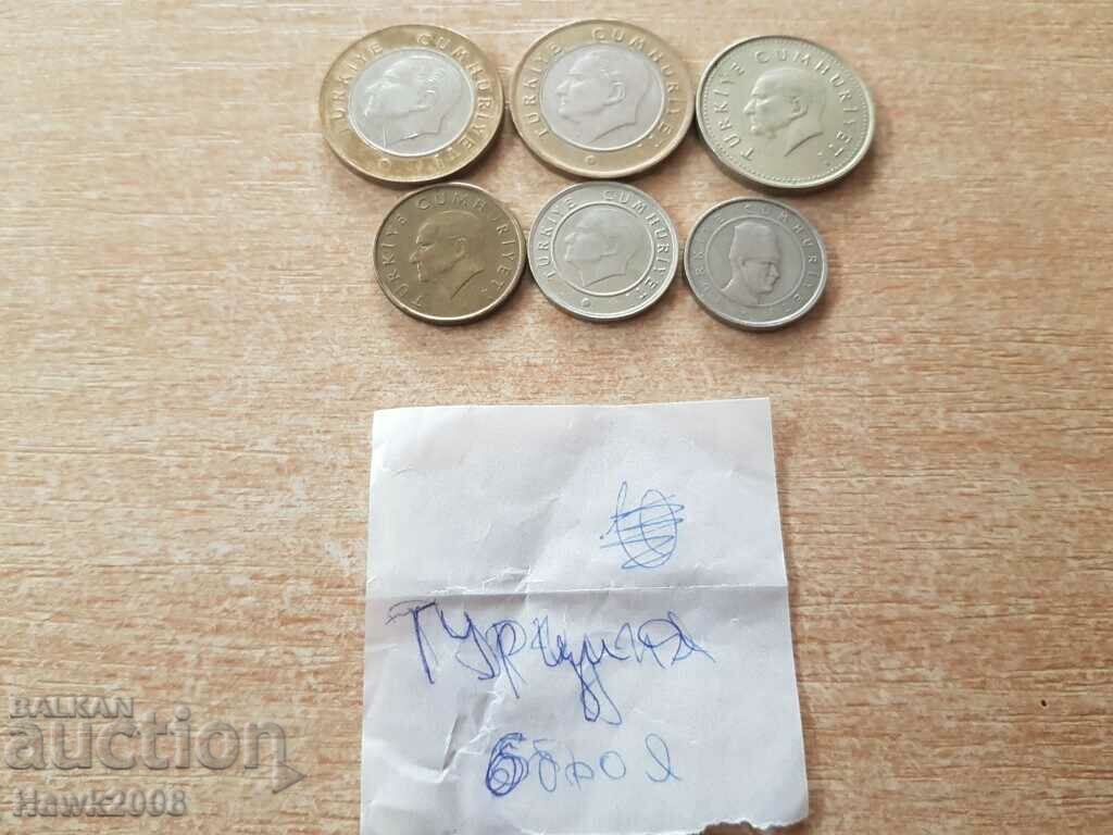1 LIRA 2012 1000 lire 1990 si kuruş TURCIA Lot 6 buc. - 6 1 LIRA 2012 1000 lire 1990 si kuruş TURCIA Lot 6 buc. - 6