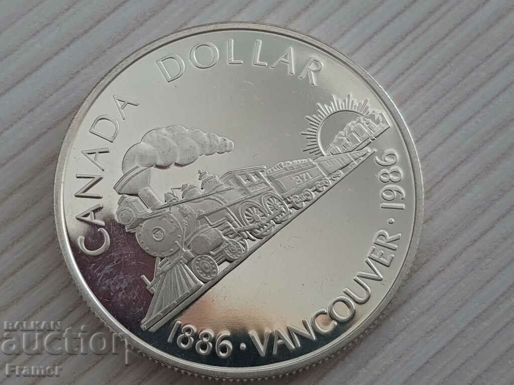 Auction  1 Silver Dollar 1986 Canada Elizabeth II Silver 2