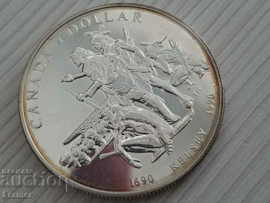 Auction  1 Silver Dollar 1990 Canada Elizabeth II Silver TOP