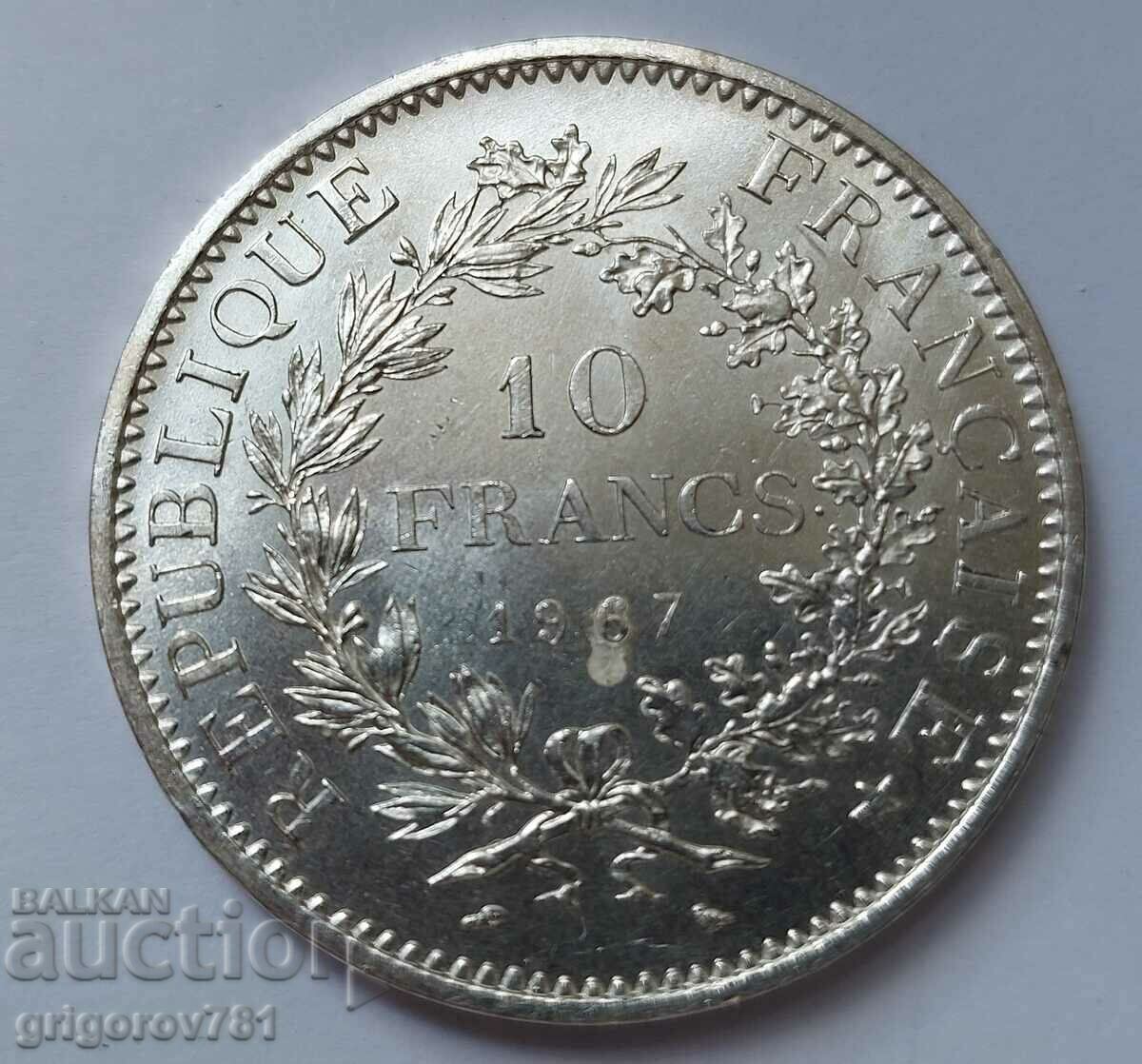 10 Φράγκα Ασήμι Γαλλία 1967 - Ασημένιο νόμισμα #54