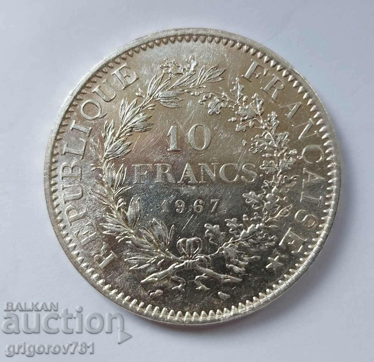 10 Φράγκα Ασήμι Γαλλία 1967 - Ασημένιο νόμισμα #55