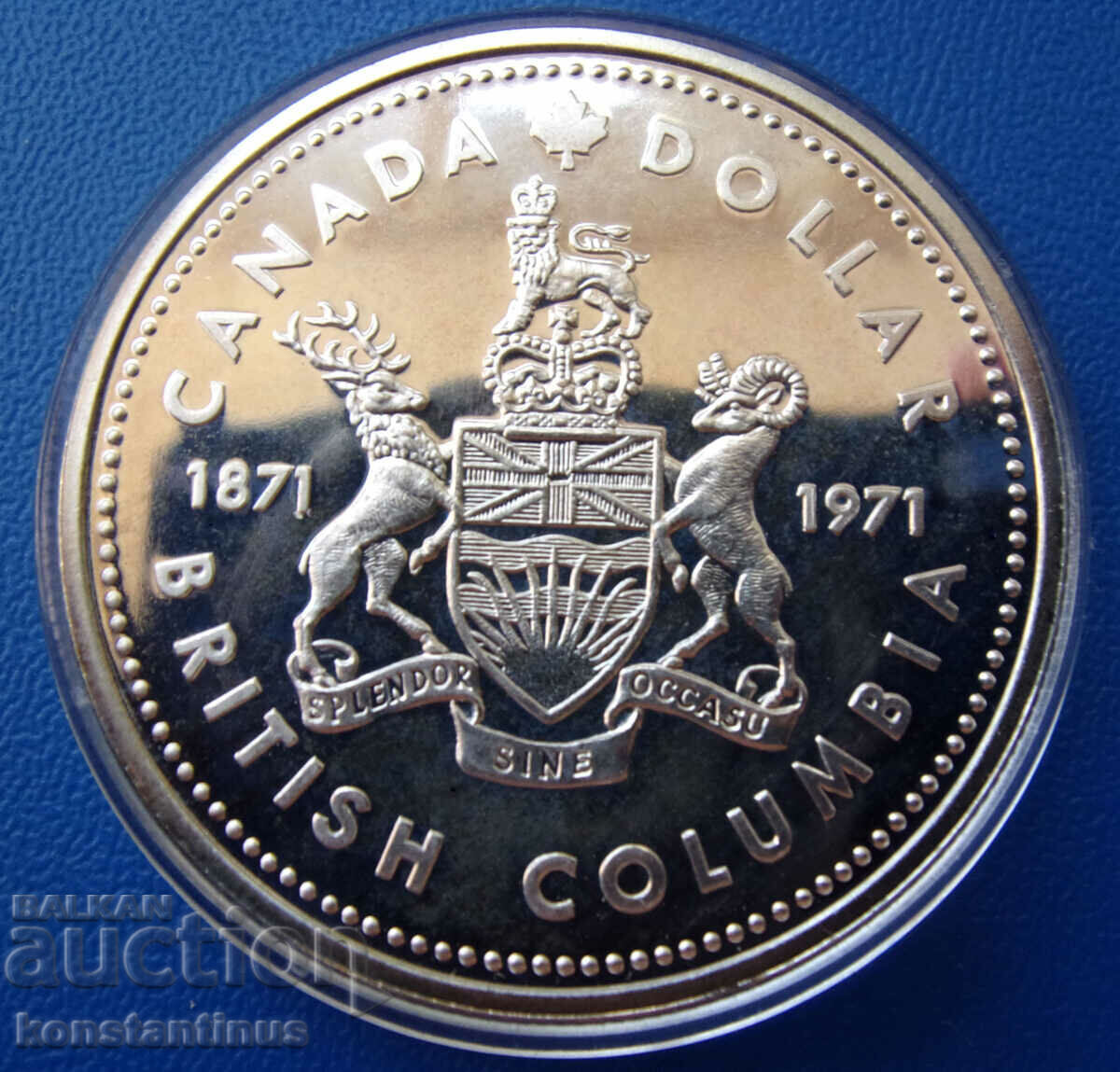 British Columbia 1 Dollar 1971 Silver UNC Rare