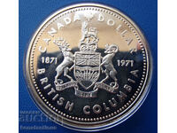 Британска Колумбия  1  Долар 1971 Сребро UNC Rare