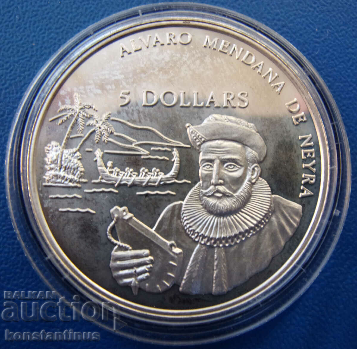 Solomon Islands 5 Dollars 1994 Silver UNC PROOF Rare