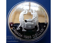 Канада  1  Долар 1988 Сребро UNC PROOF  Rare