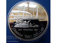 Канада  1  Долар 1991 Сребро UNC PROOF  Rare