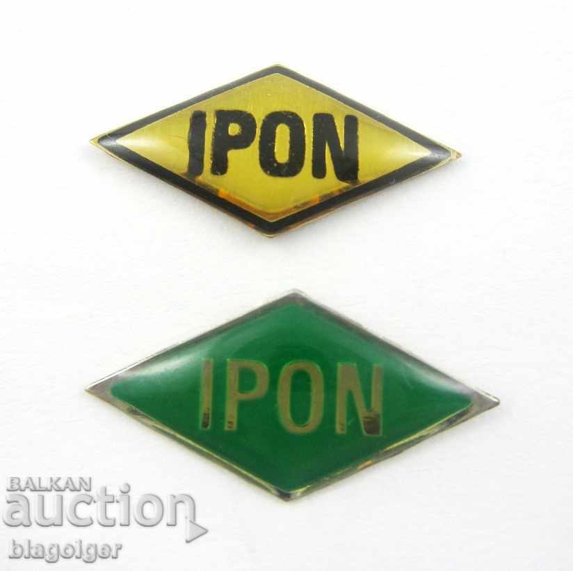 *LOT OF 2 BADGES-IPON-SECURITY COMPANY "IPON"