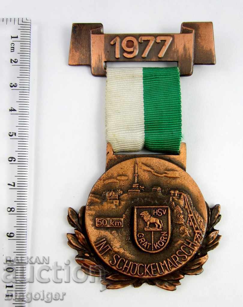 Licitație *GERMANIA-MEDALIA TURISTICĂ-TURISM-ALPINISM-ORIGINAL-1977 Licitație *GERMANIA-MEDALIA TURISTICĂ-TURISM-ALPINISM-ORIGINAL-1977
