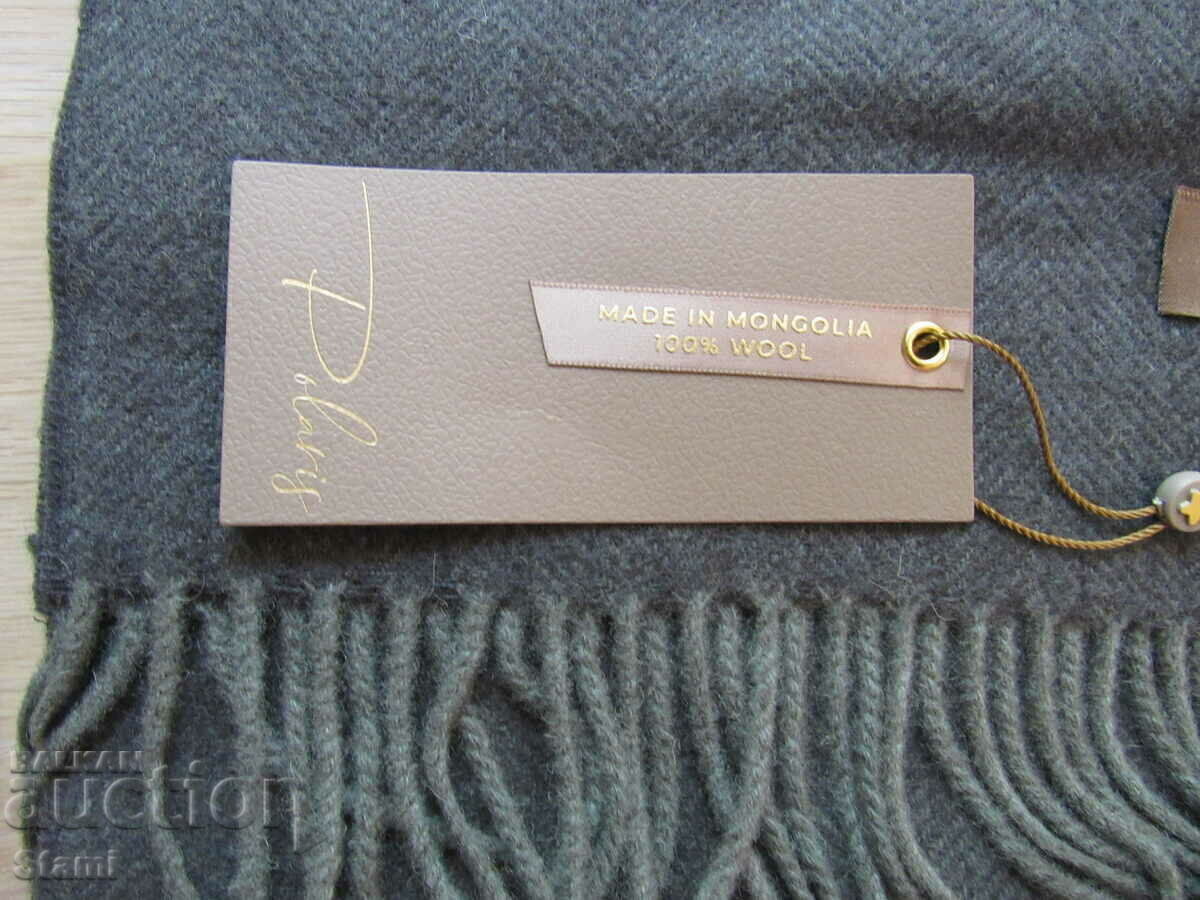 Set eșarfă și șosete bărbați de lux 100% lână, Mongolia - 5