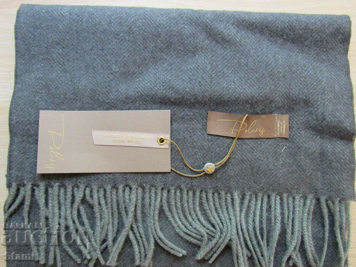 Set eșarfă și șosete bărbați de lux 100% lână, Mongolia - 6