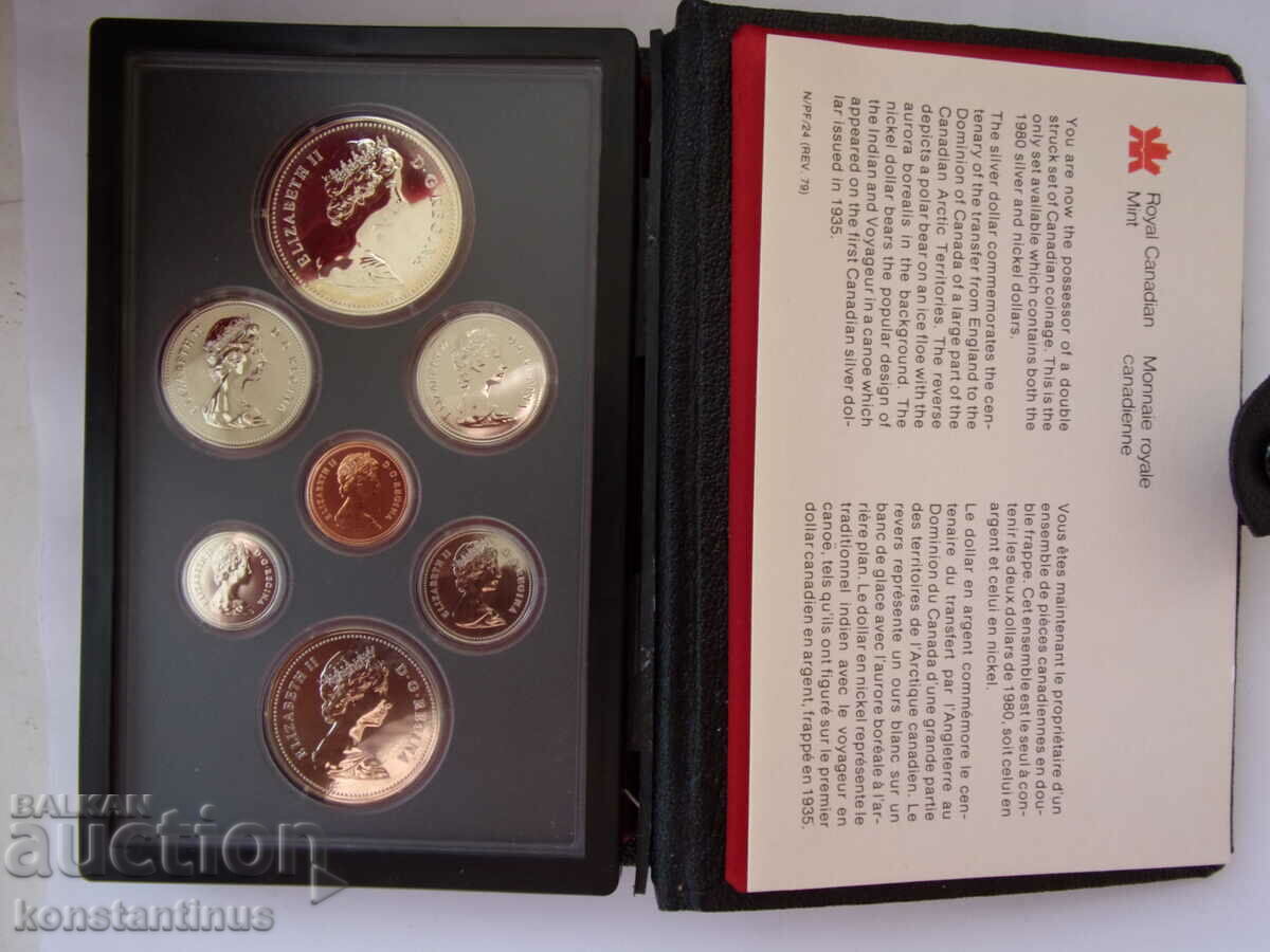 Livrarea Set de argint Canada 1980 UNC Rare Livrarea Set de argint Canada 1980 UNC Rare