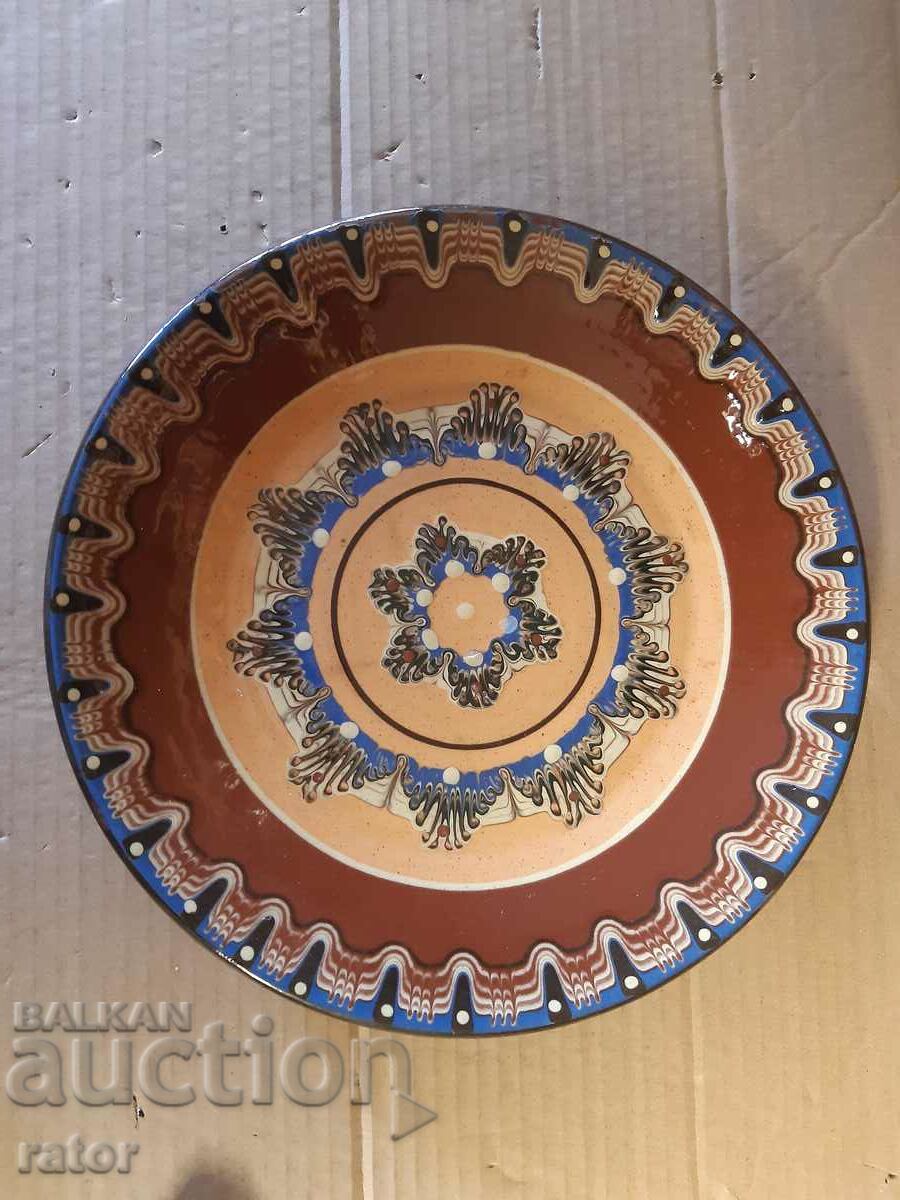 Стара голяма красива керамична чиния , пано