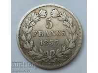 5 франка сребро Франция 1837 В  - сребърна монета #62