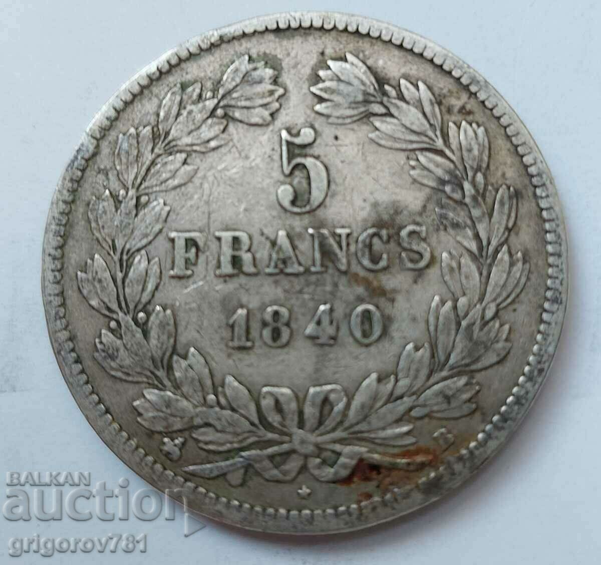 5 Franci Argint Franta 1840 B - Moneda de argint #65