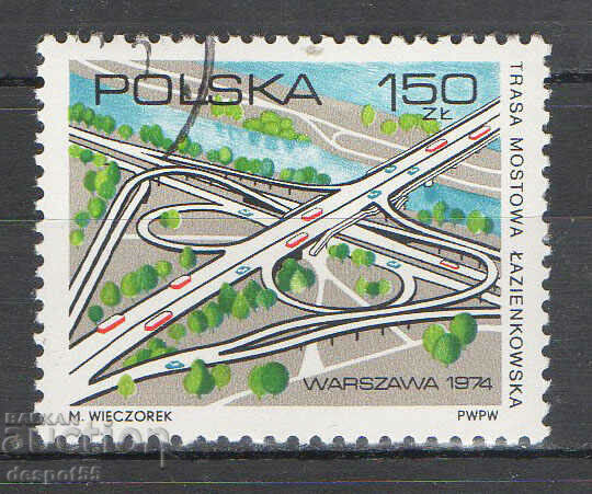 1974. Polonia. Deschiderea autostrăzii Lazienki Cloverlea.