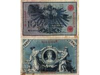 Германия 100 Марки 1908 червен печат #4345
