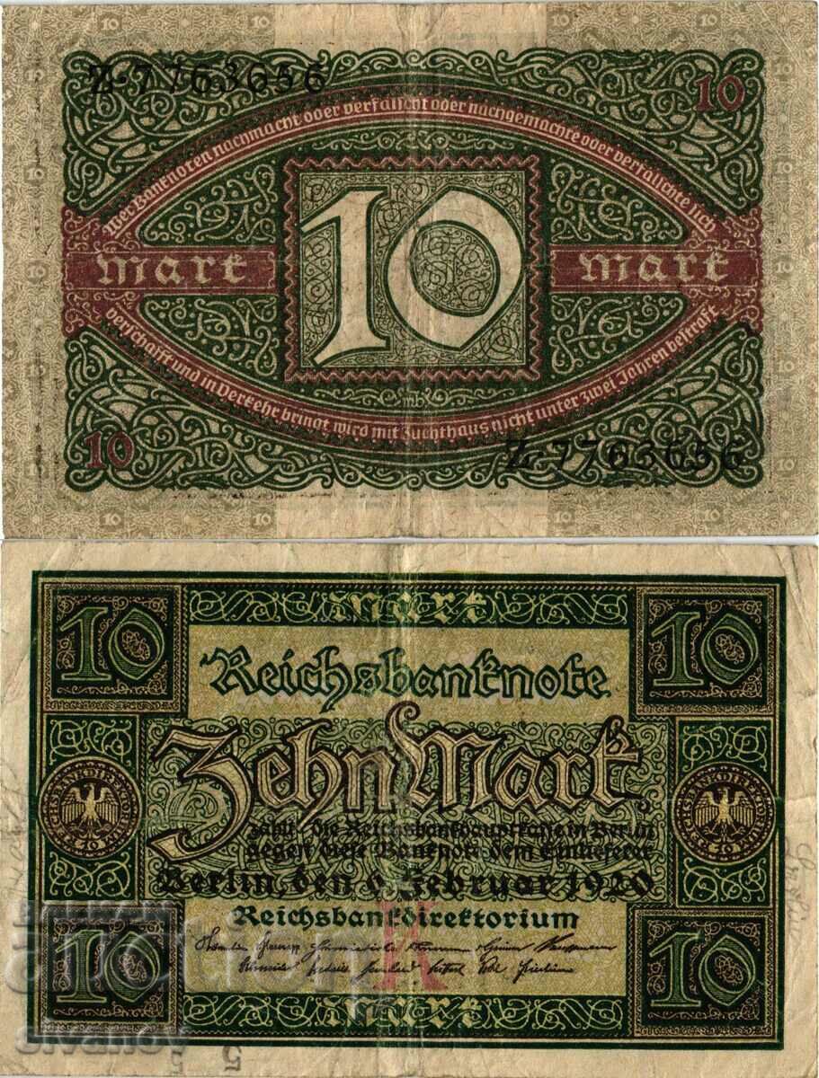 Germany 10 Marks 1920 #4363