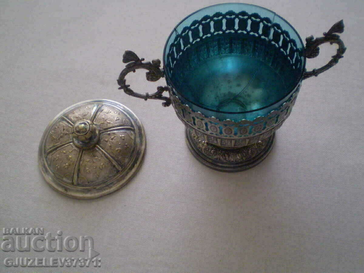 Bomboniera veche de zahăr VMF Unică cu paharul original - 5 Bomboniera veche de zahăr VMF Unică cu paharul original - 5