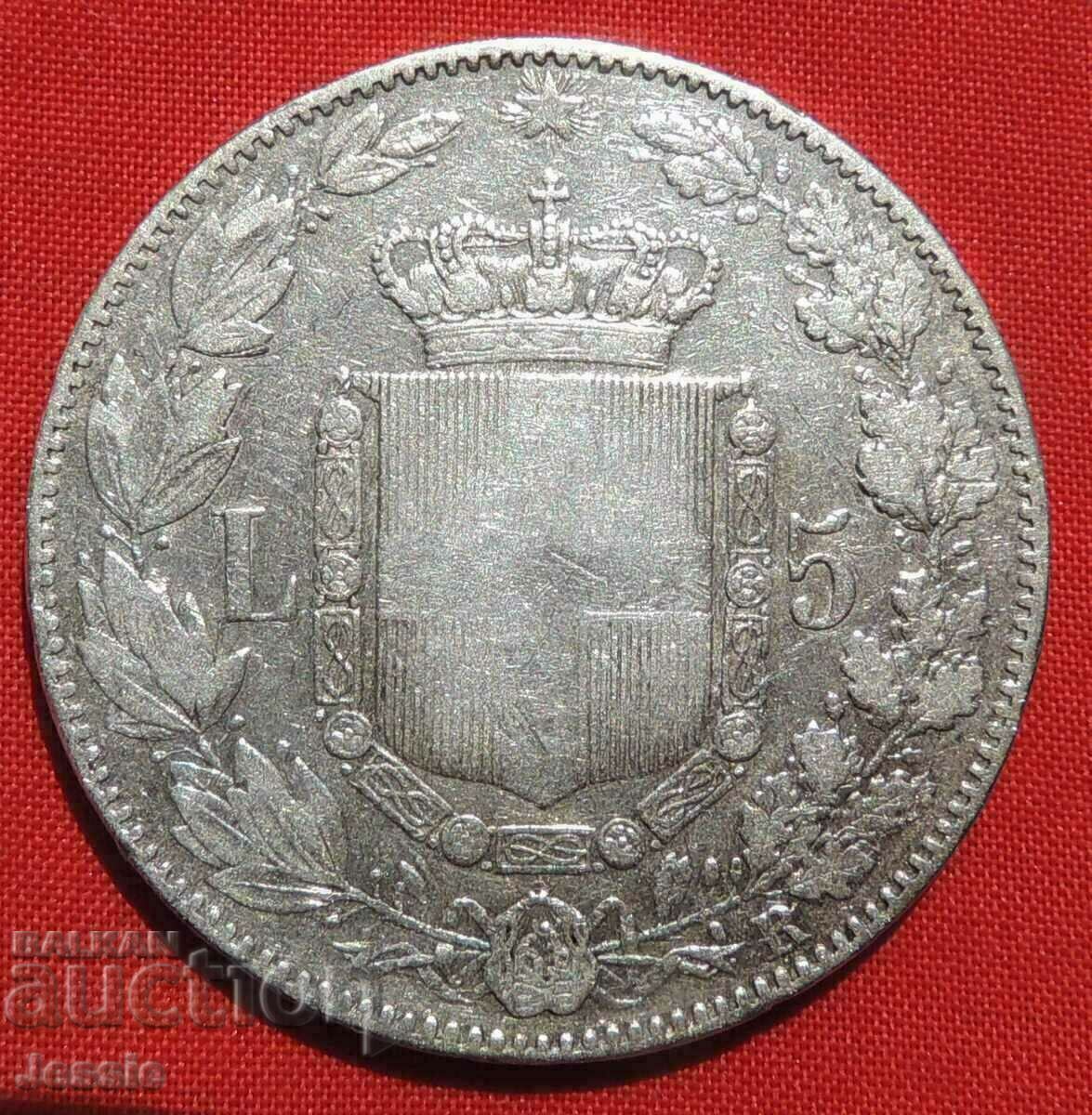 5 Lire 1879 R Italy silver NO MADE IN CHINA ! 5 Lire 1879 R Italy silver NO MADE IN CHINA !