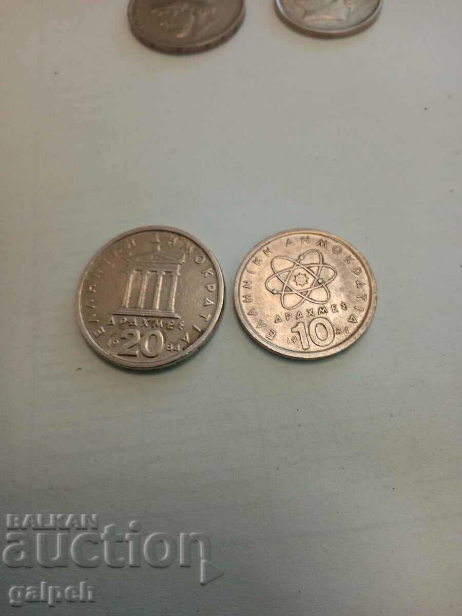 Delivery of GREECE - LOT OF COINS 1986/84 - 4 pcs. - BGN 4 Delivery of GREECE - LOT OF COINS 1986/84 - 4 pcs. - BGN 4