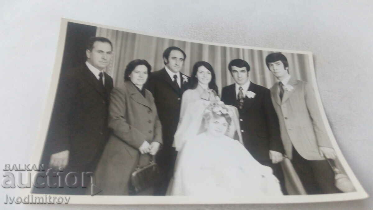 Photo Varna Newlyweds with their friends 1973
