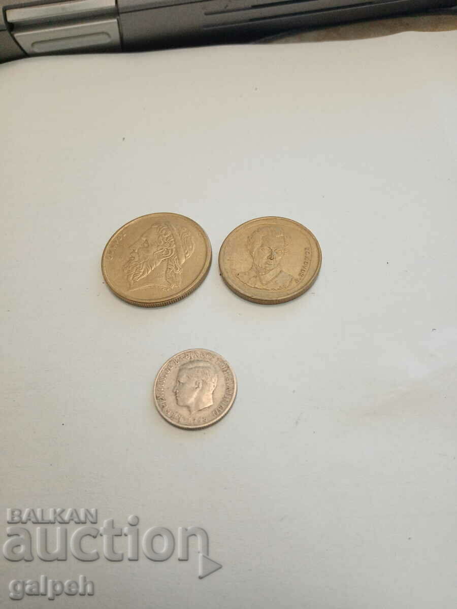 GREECE - LOT OF COINS 1990/66 - 3 pcs. - BGN 3 - 6 GREECE - LOT OF COINS 1990/66 - 3 pcs. - BGN 3 - 6