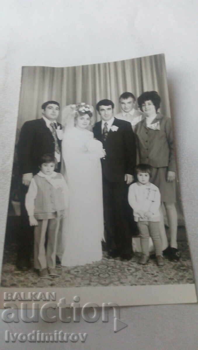 Photo Varna Newlyweds with their friends 1973