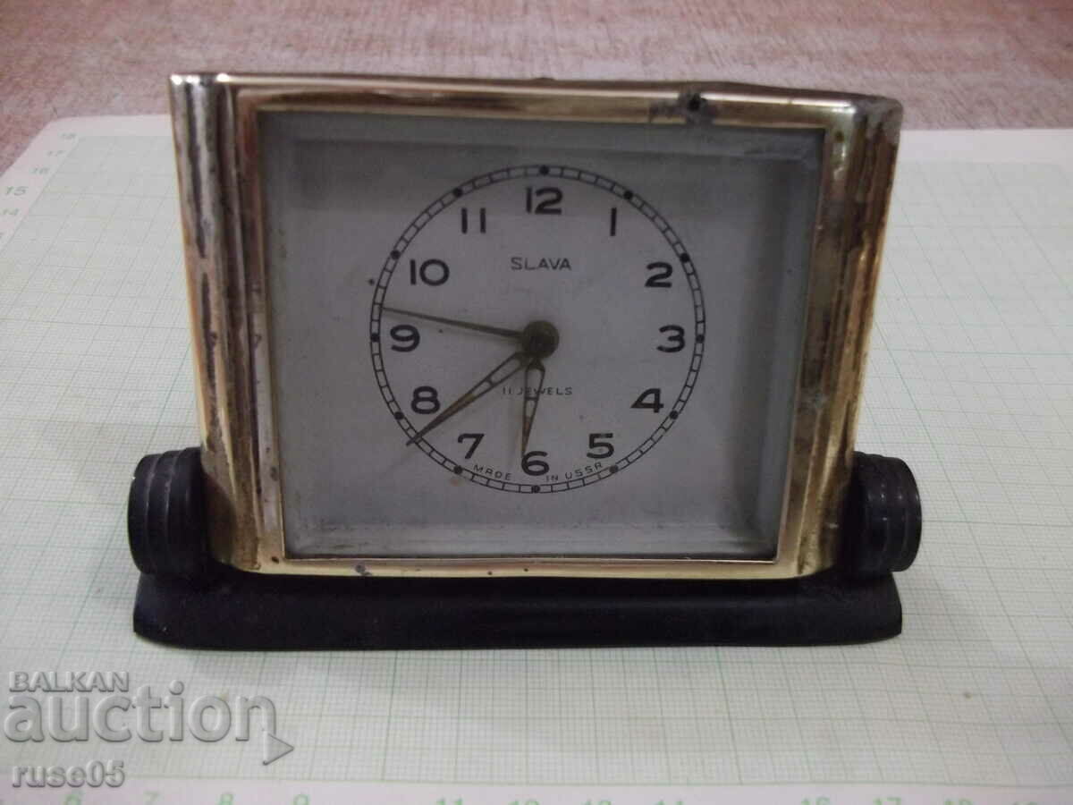 Ceas de birou mecanic „SLAVA” cu ceas cu alarmă funcțional - 3