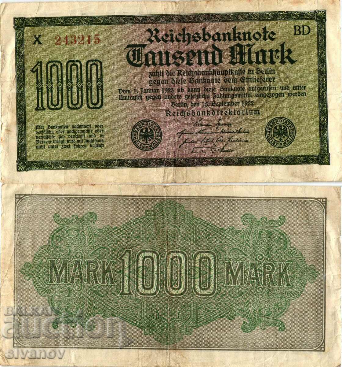 Germany 1000 Marks 1922 #4368