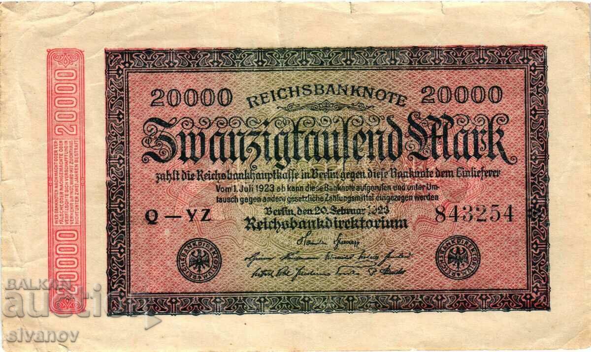 Germany 20000 Marks 1923 #4372 with price 4.99 BGN | € 2.55 Germany 20000 Marks 1923 #4372 with price 4.99 BGN | € 2.55
