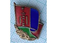 11449 Badge - Mongolia flag - bronze enamel