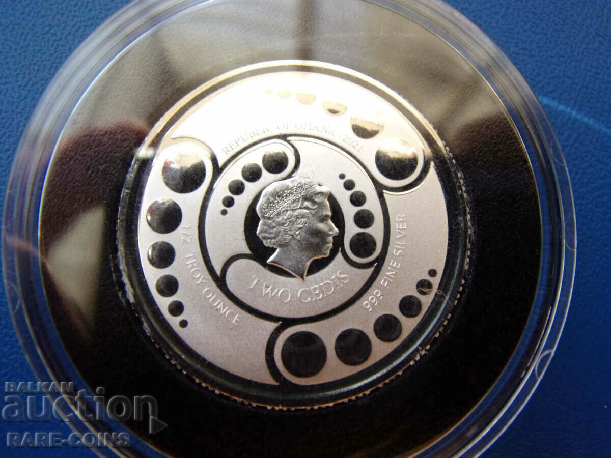 Аукцион Гана  2  Цеди  2021  UNC  PROOF  Rare