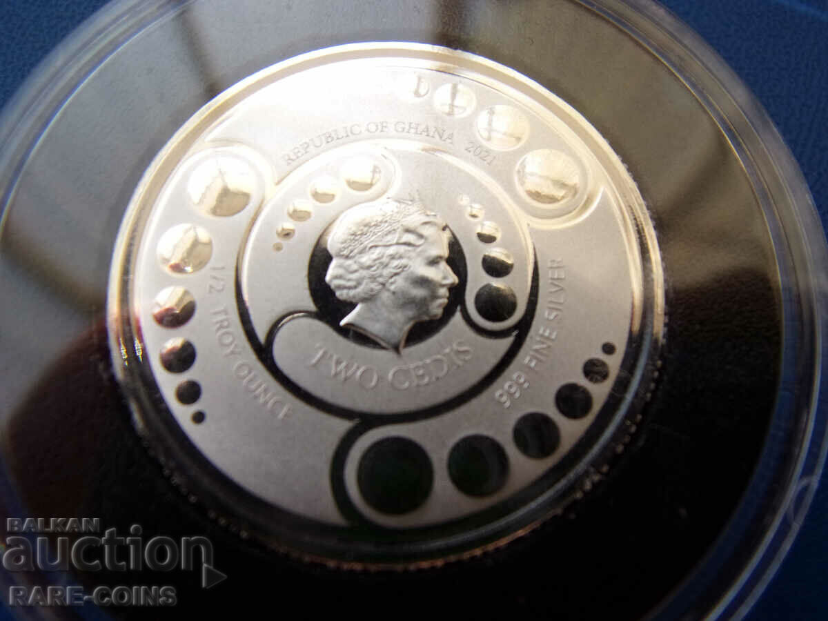 Доставка на Гана  2  Цеди  2021  UNC  PROOF  Rare