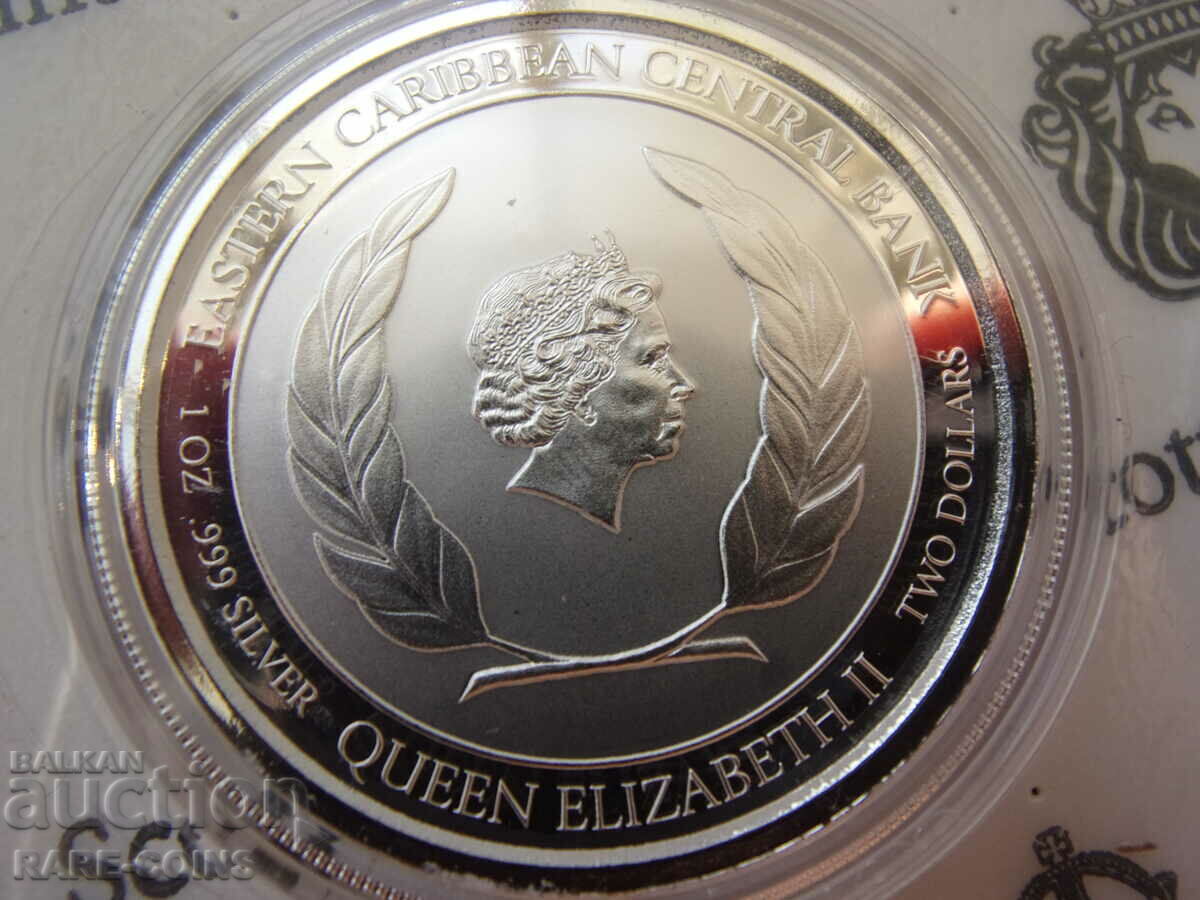 Grenada 2 Dollars 2021 UNC PROOF Σπάνιο με τιμή € 76.69 | 149.99 BGN