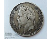 5 франка сребро Франция 1869 ВВ  - сребърна монета #71
