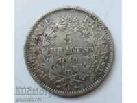 5 франка сребро Франция 1849 А - сребърна монета #78