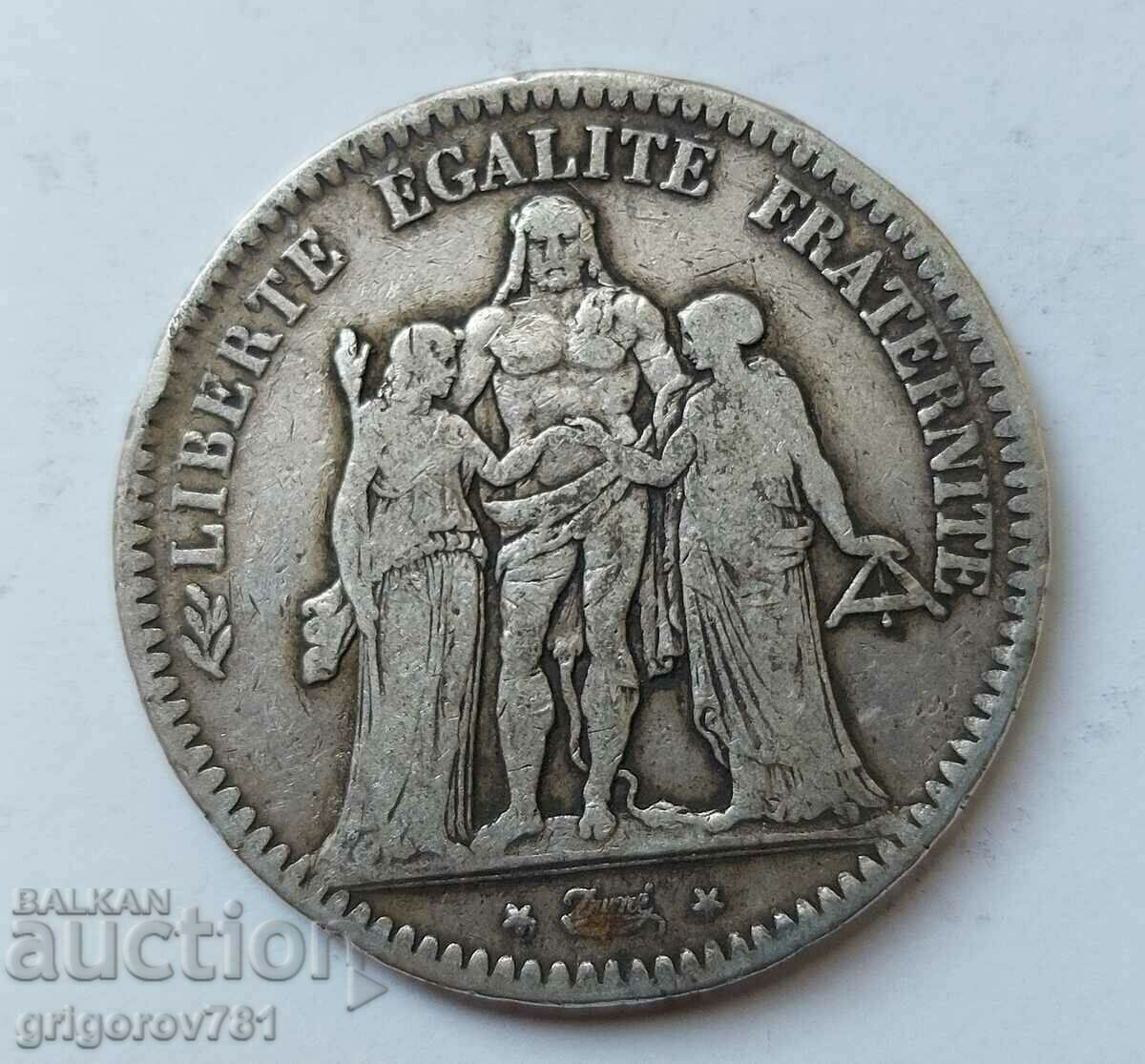 5 франка сребро Франция 1849 ВВ - сребърна монета #79 с цена € 34.26 | 67.01 лв.