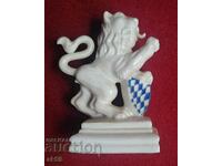 "Bavarian lion" - old porcelain figurine.