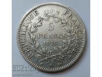 5 франка сребро Франция 1975 - сребърна монета #83