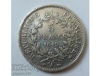 5 франка сребро Франция 1949 А - сребърна монета #84