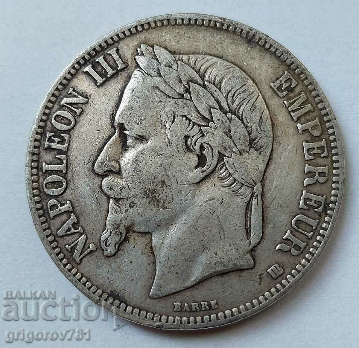 5 Franci Argint Franța 1869 BB - Monedă de argint #85