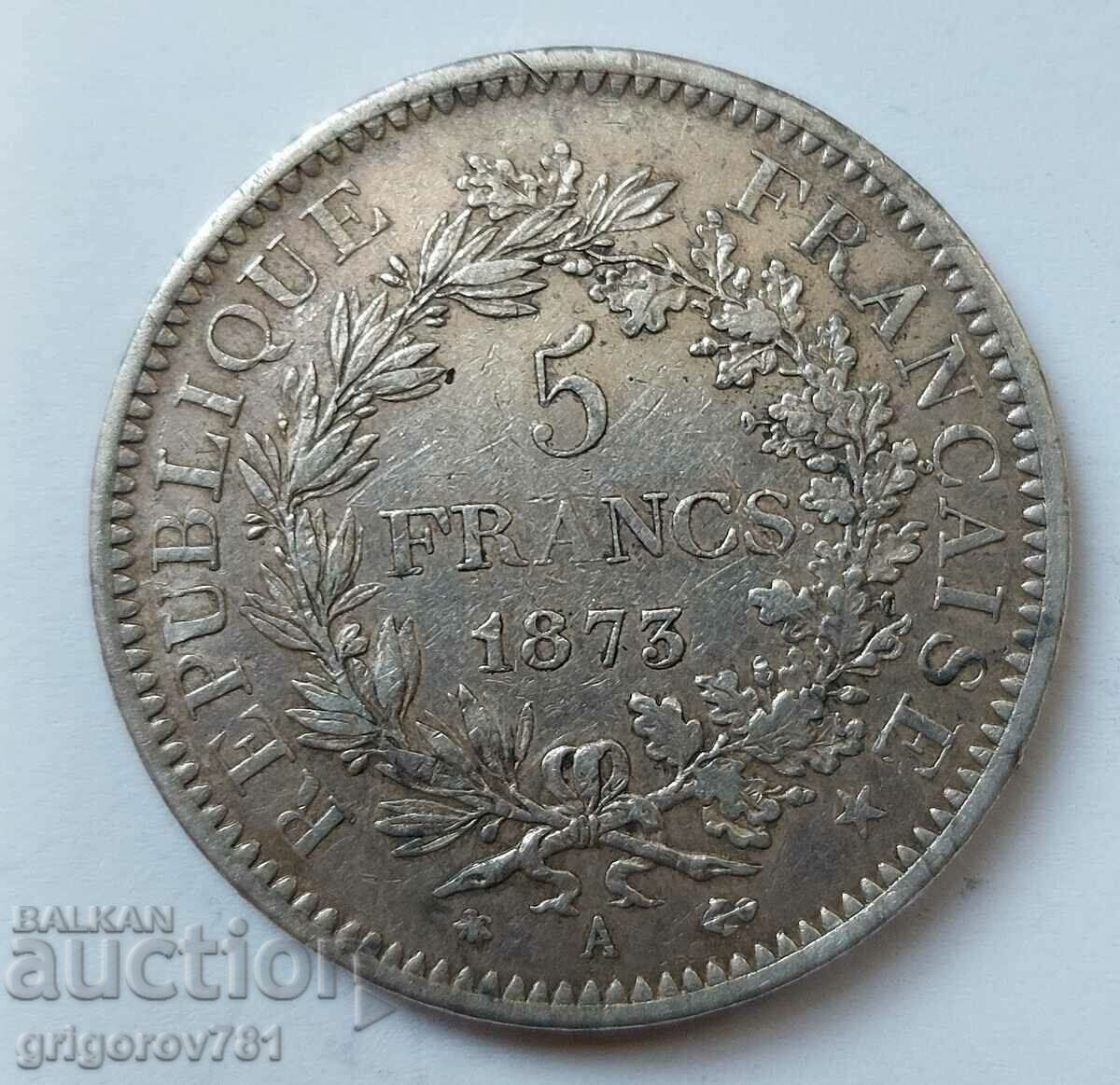 5 франка сребро Франция 1973 А - сребърна монета #87
