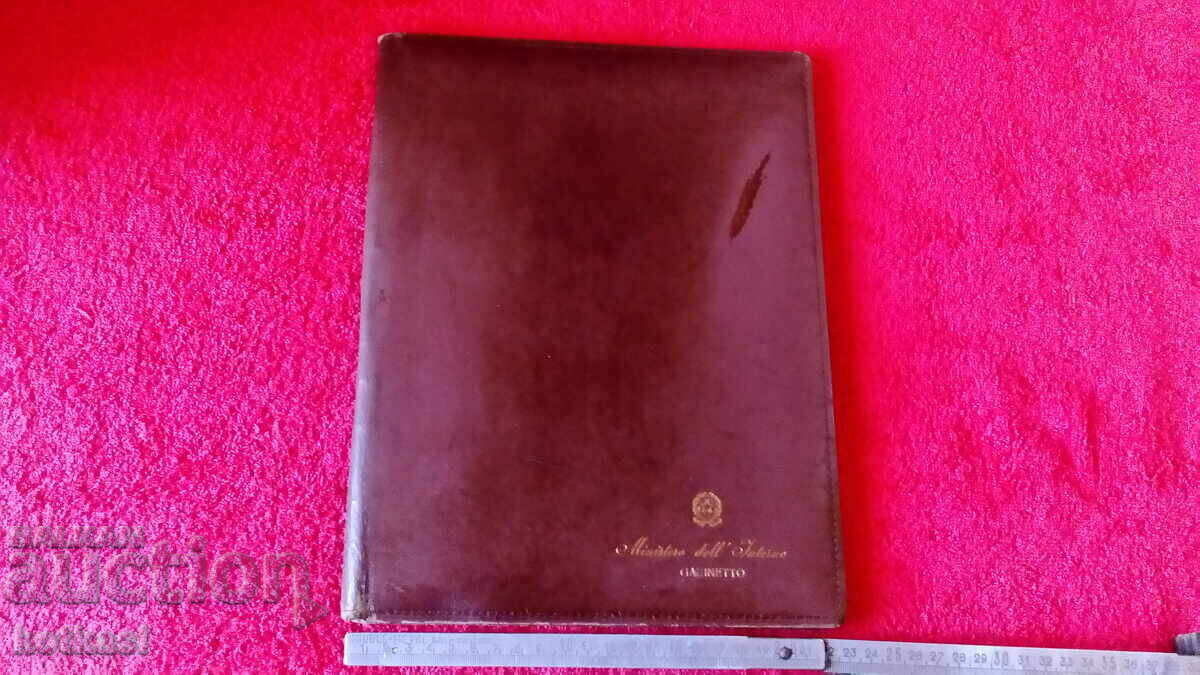 Old leather folder Ministry Italy