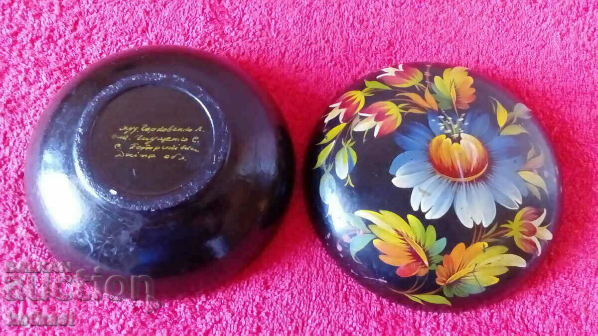 Old hand painted Box author Papier mache - 6 Old hand painted Box author Papier mache - 6