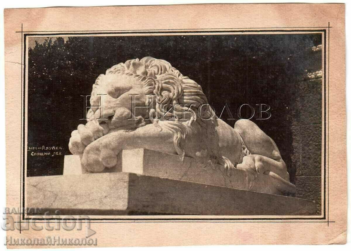 1932 FOTO VECHE CRIMEA UCRAINIANĂ ALUPKA LION PALACE B896
