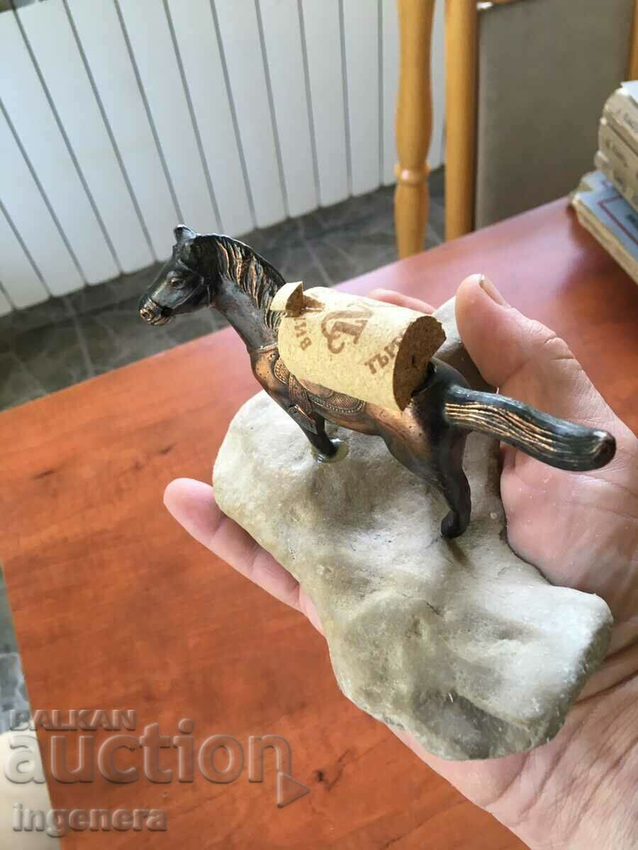 Auction HORSE FIGURE METAL AND NATURAL STONE Auction HORSE FIGURE METAL AND NATURAL STONE