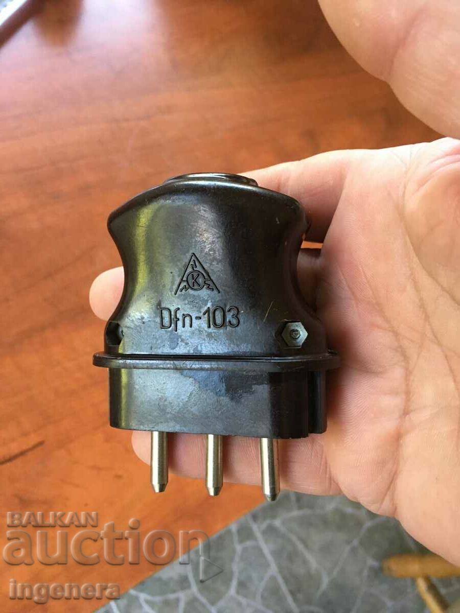 EL. PLUG BAKELITE ANTIQUE THREE PHASE - 6 EL. PLUG BAKELITE ANTIQUE THREE PHASE - 6